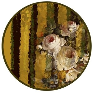 Tovaglietta americana rotonda Righe Oro
