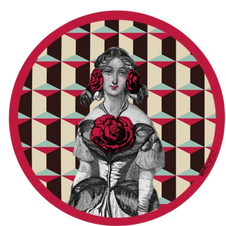 Tovaglietta Americana Rotonda Camelia Pattern