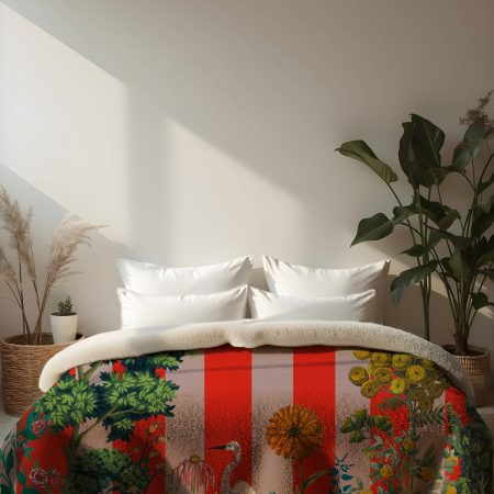 Coperta Sherpa Airone Vermiglio