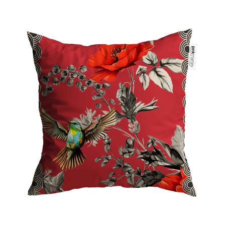 Cuscino Quadrato Colibrì Fragola