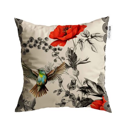 Cuscino Quadrato Colibrì Panna
