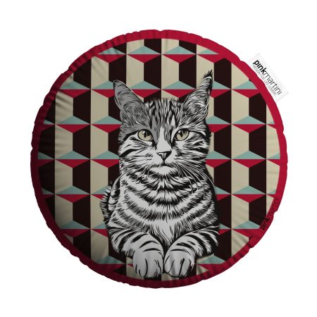Cuscino Rotondo Gattone