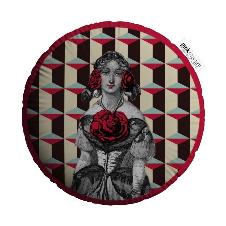 Cuscino Rotondo Camelia Pattern
