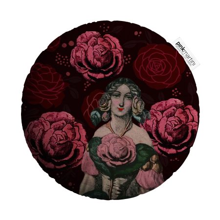 Cuscino Rotondo Camelia Donna Rosa