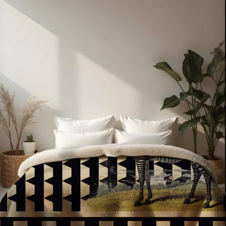Coperta Sherpa Zebra Pattern