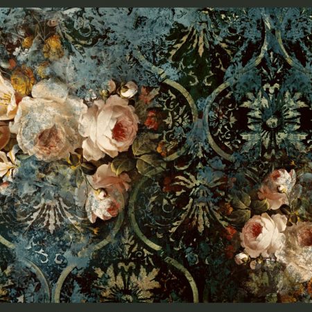 Tovaglietta Americana Rettangolare Broccato Blu