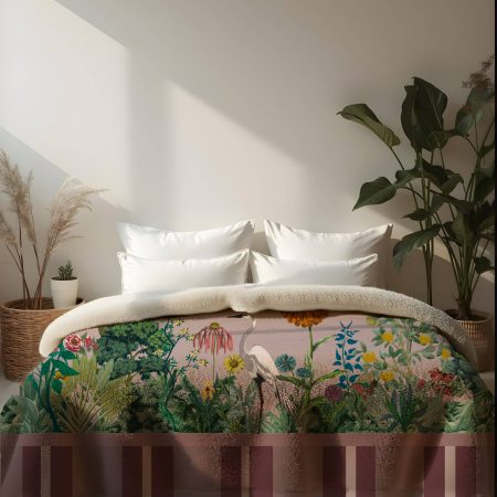 Coperta Sherpa Airone Rosa